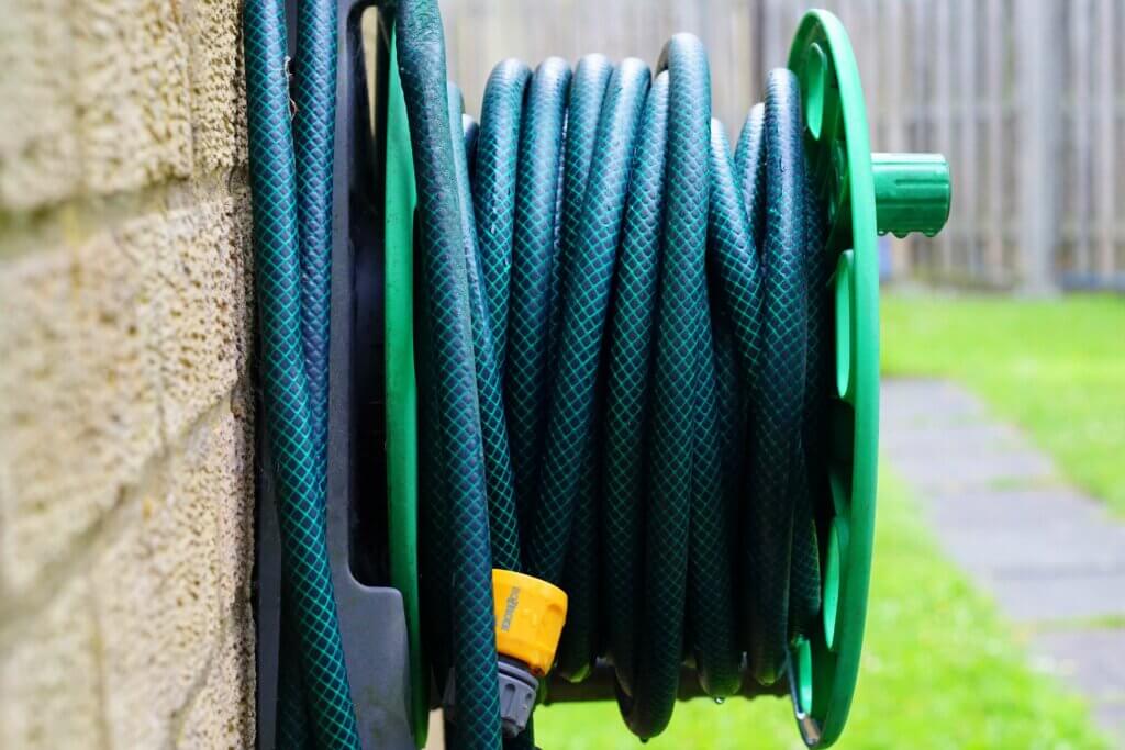 Close-up of a hose reel